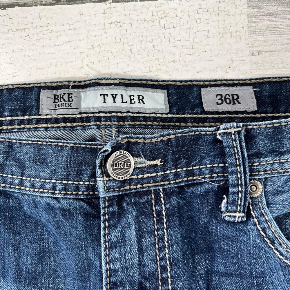 BKE Men’s Tyler 100% Cotton Denim Jeans Size 36X30 Straight Leg Regular Fit - Picture 2 of 11